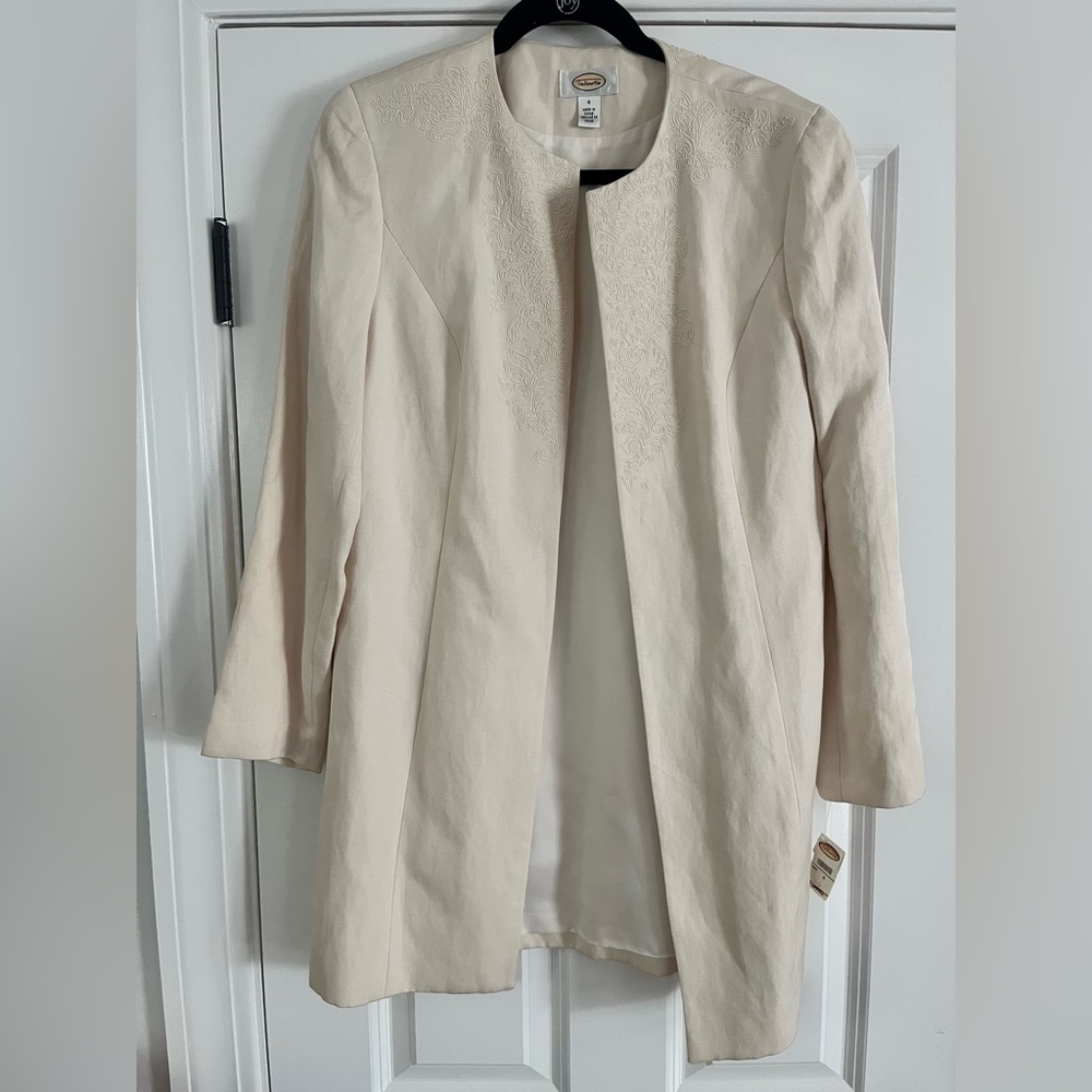 Talbots collarless blazer jacket